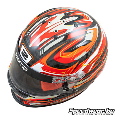 Zamp Kart Helm KIDS RZ 48 Carbon Rood