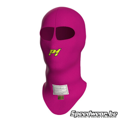 P1 Advanced Racewear X-Flow Balaclava – FIA Approved – Fuchsia – Eyehole